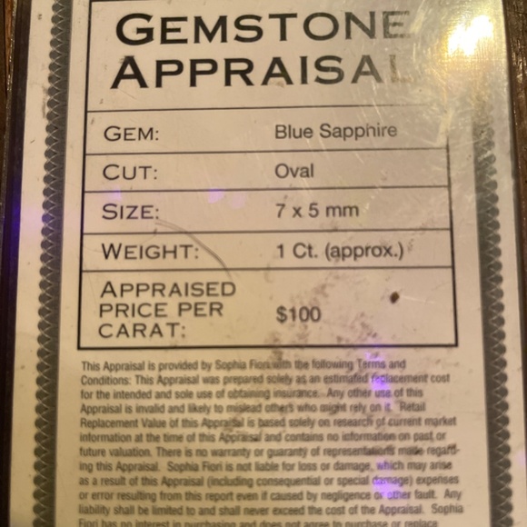 Sophia Fiori 1ct midnight sapphire NEW - Picture 2 of 2